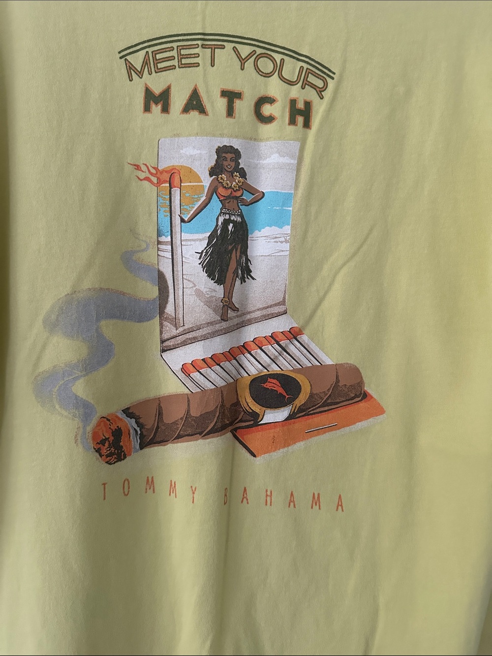Tommy Bahama Pale Yellow Short Sleeve Crewneck Tee